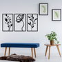 Wallity Flowers Escultura de pared de metal negra